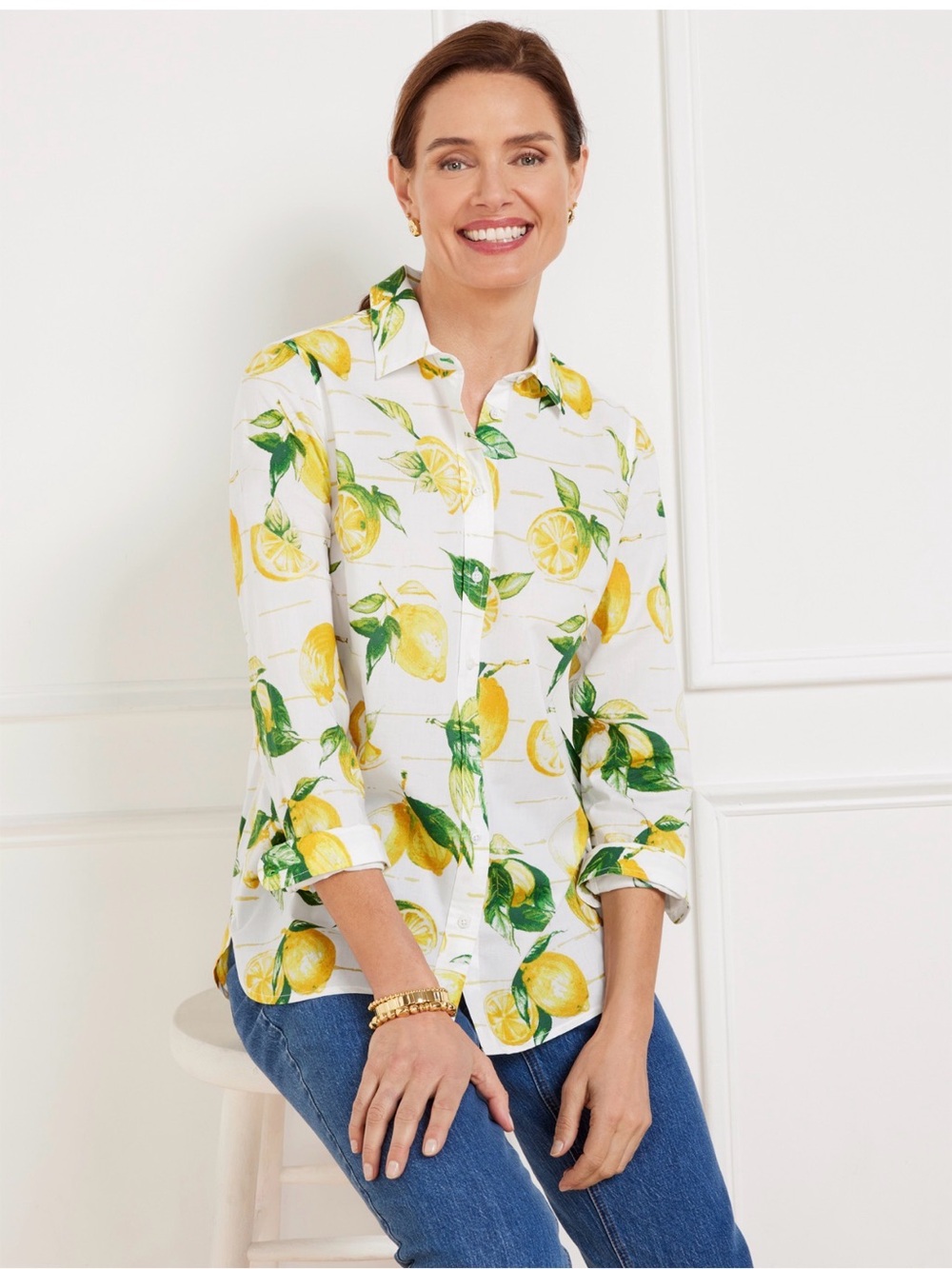 NWT Talbot’s Lucious lemons button up shirt size large
